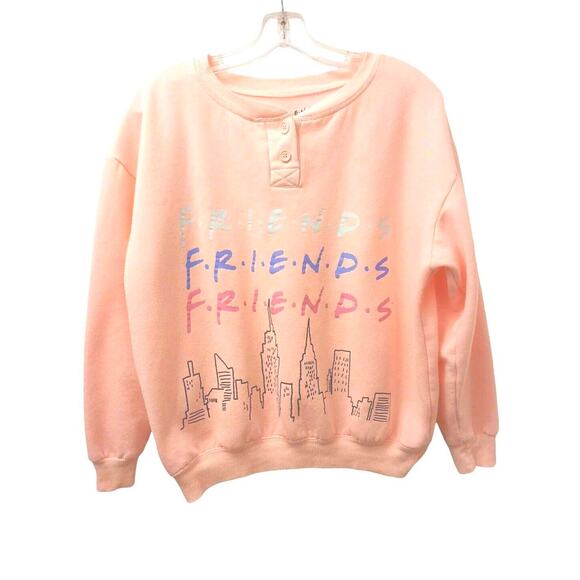 Friends F-R-I-E-N-D-S Sweatshirt GIRLS M (8-10) Pink Pullover BUILDINGS CITY - Picture 3 of 13